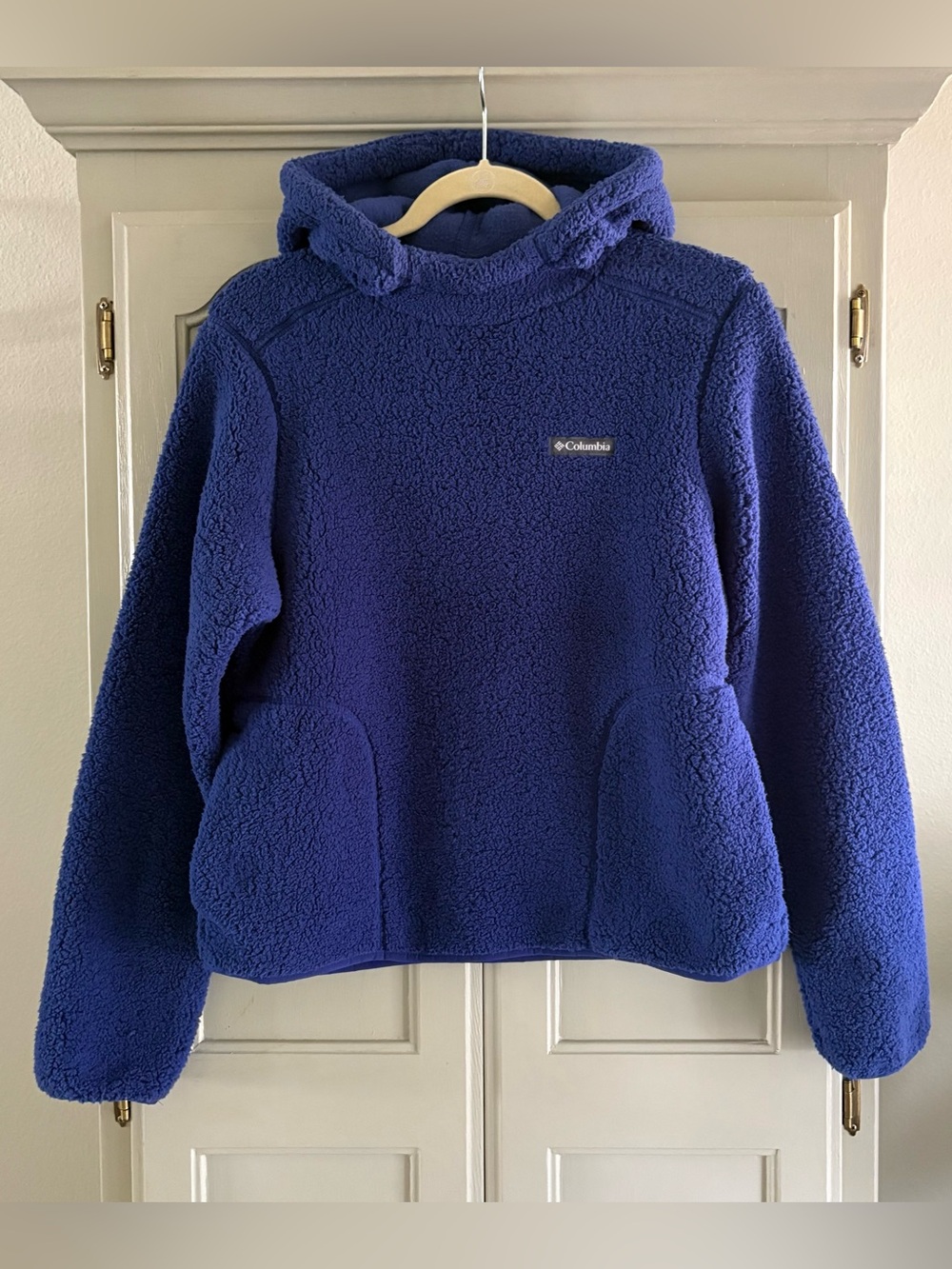 COLUMBIA West Bend High Pile Sherpa Hoodie | Blue Fleece Pullover| Size Medium
